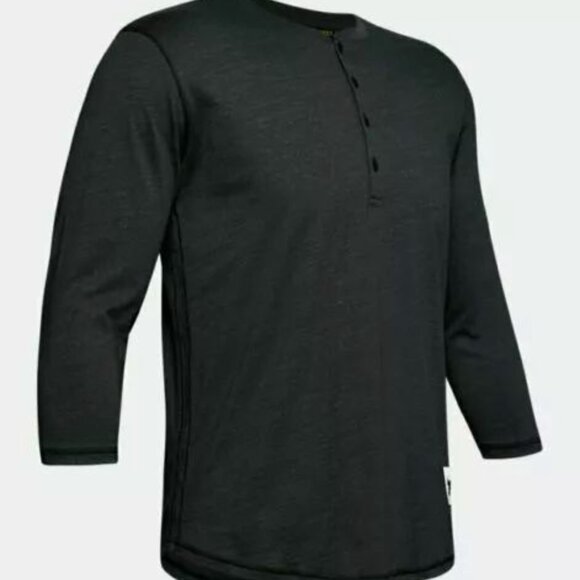 Under Armour Mens UA X Project Rock ¾ Sleeve Henley 1346095-001 Black Size S NWT - Picture 4 of 4